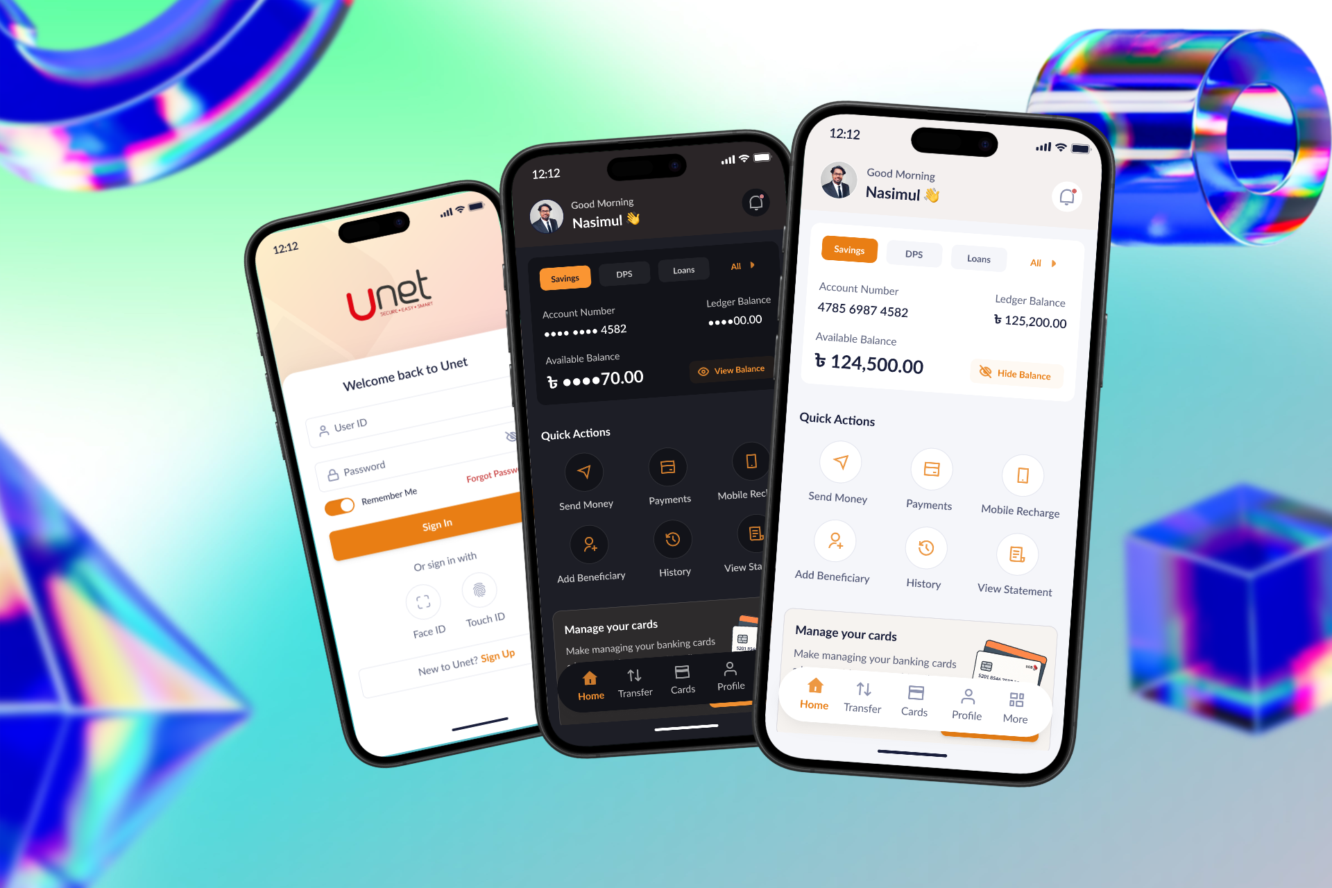 Unet Banking App Mockup